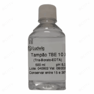 Tampão TBE 10 X concentrada (solução composta de tris base, ácido bórico e EDTA, pH 8.0). Frasco com 500 ml. |  ID77
