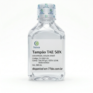 Tampão TAE 50X Concentrado Estéril | Eletroforese em Gel de Agarose | 500mL